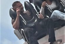 Tom Hardy experiences the thrill of the fair.