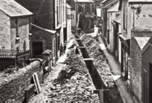 Commercial Street in 1927 as mains water comes to Llantwit Major.