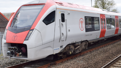 One of the new ‘Flirt’ trains at Barry Station.