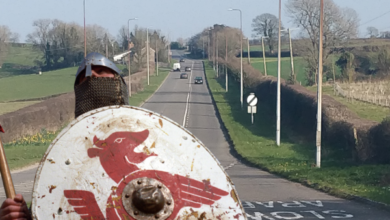 Crack Hill on the A48 with a Norman soldier (via BBC).