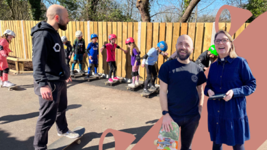 Skateboarding Reverend.