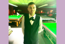 Alfie Davies at Barry West End snooker club.