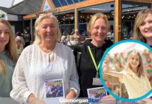 Francesca Dower (in white) with Barnardo's Better Futures team Louise, Rachael and Lowri.