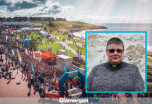 Revd Zoe with spectacular image of the recent Barry 10k event taken by UAV Aspects.