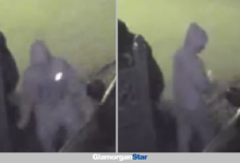 On CCTV, the vandal is caught in the act of damaging the front tyre of the vehicle before then heading to the rear wheel.