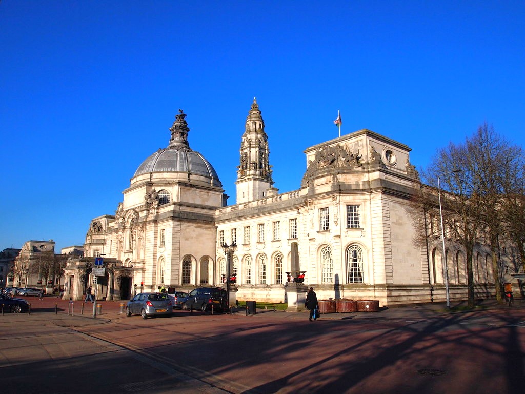 Cardiff City hall by Geopgraph copyright Chris Andrews.
