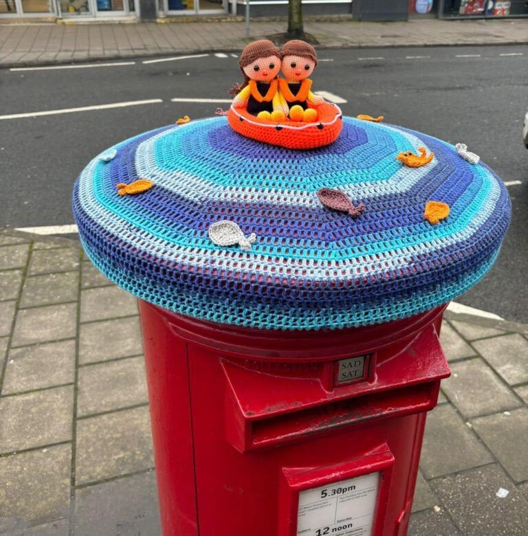 The All Saints Knitting Group brightened up the day.