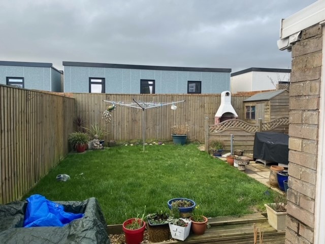 A view of the temporary accommodation units from David's garden in Llantwit Major. Photo: David Thomas.