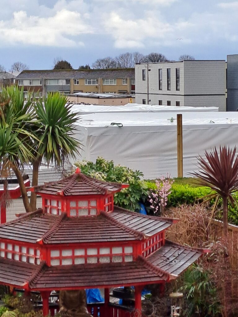 Ann Knight, a resident of Llantwit Major, said the temporary accomodation units are "overbearing" and too close to peoples' homes. Photo: Ann Knight.