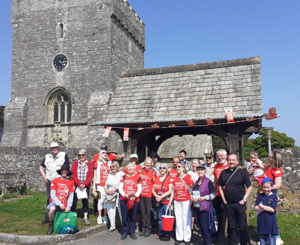 The Holy Hikers outside St John’s Church, Newton.