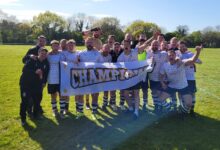 St Athan celebrate winning the league.