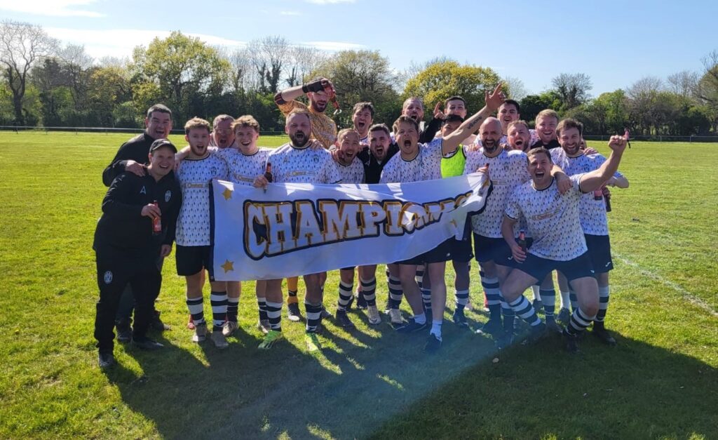 St Athan celebrate winning the league.