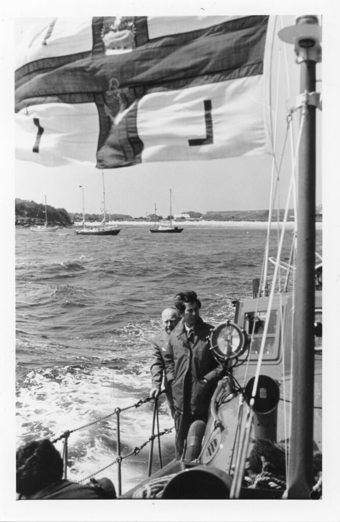 Prince of Wales on board on 25th July 1977. Photo via RNLI -copyright Richard Lethbridge - crew. 
