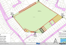Penarth news - A map showing the proposed area of land that Penarth Athletic Club will lease. Photo: Vale Council.