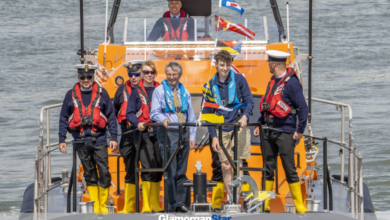 Glamorgan Star news - The new lifeboat welcomes the naming ceremony party. Photo by Gildas Griffiths.