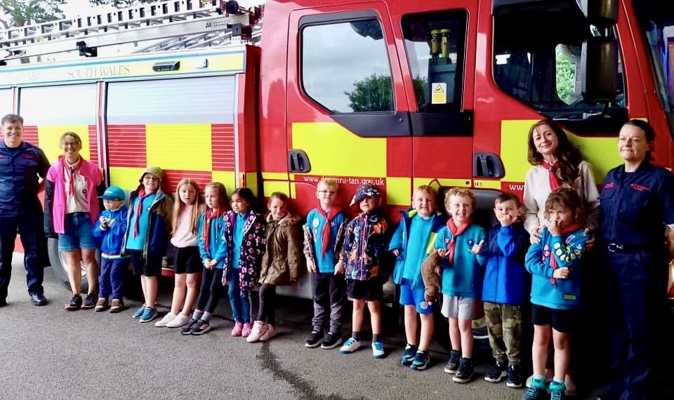 Glamorgan Star news - Pictured next to one of the fire appliances are children from Llantwit Major's Beavers.