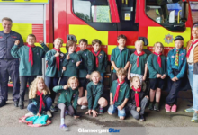 Glamorgan Star news - Pictured next to one of the fire appliances are children from Llantwit Major's Beavers.