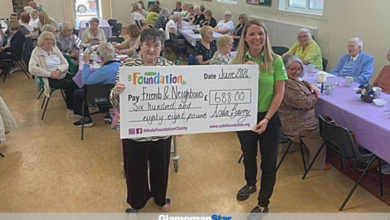 Glamorgan Star news - A cheque for £688 was presented during the Thank You afternoon.