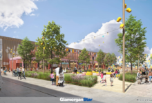 Glamorgan Star news - Artist impressions showing what the proposed St David's Way square on the former Debenhams store in Cardiff could look like. Photo: Virtual Planit.