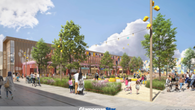 Glamorgan Star news - Artist impressions showing what the proposed St David's Way square on the former Debenhams store in Cardiff could look like. Photo: Virtual Planit.