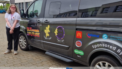 Glamorgan Star news - Erin Taylor (one of the pupils) is next to the new minibus.