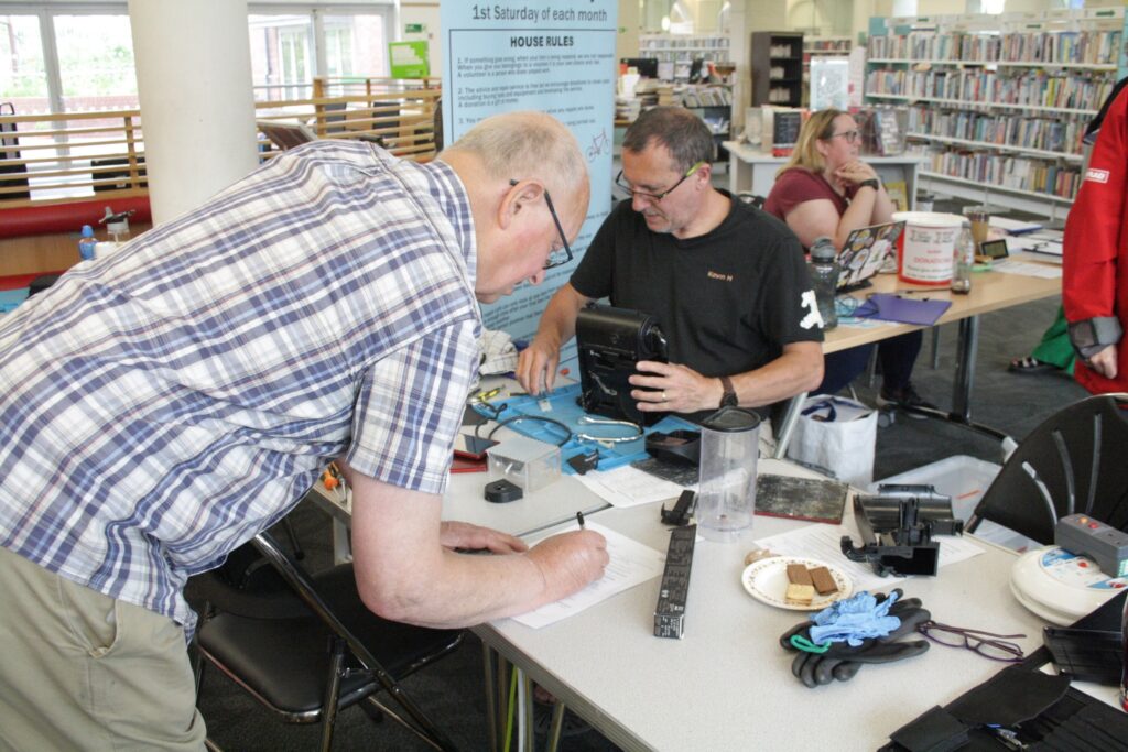 Volunteers at the Repair Café.