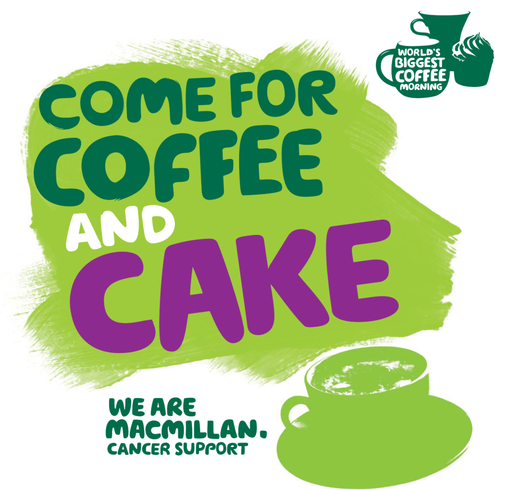 Macmillan come for coffee and cake.