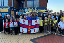 The new water safety challenge pack was launched at the RNLI Barry Island Visitor Centre. Photo: RNLI/Anya Walton.