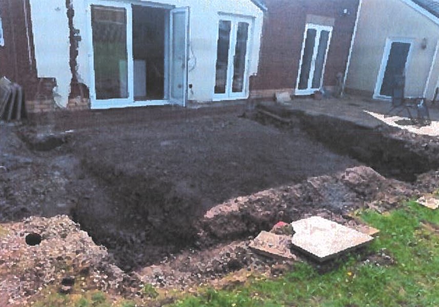 An example of Paul Atkinson’s uncompleted work. Photo by Shared Regulatory Services
