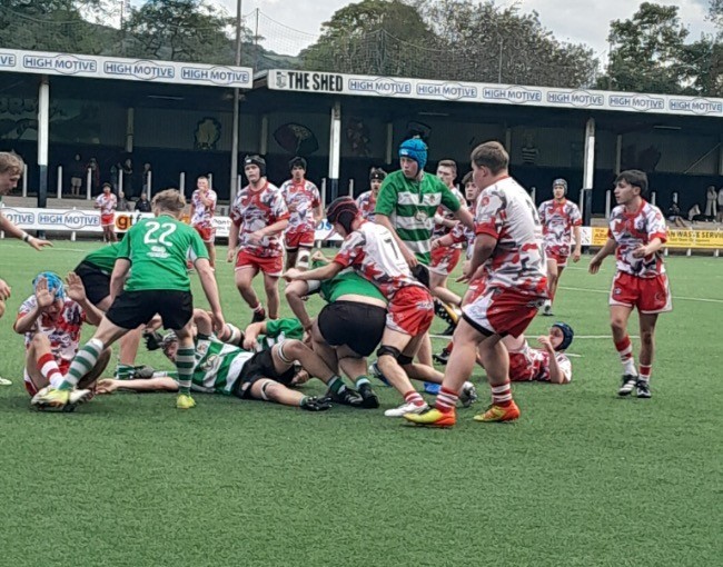 Battling for possession at Sardis Road.