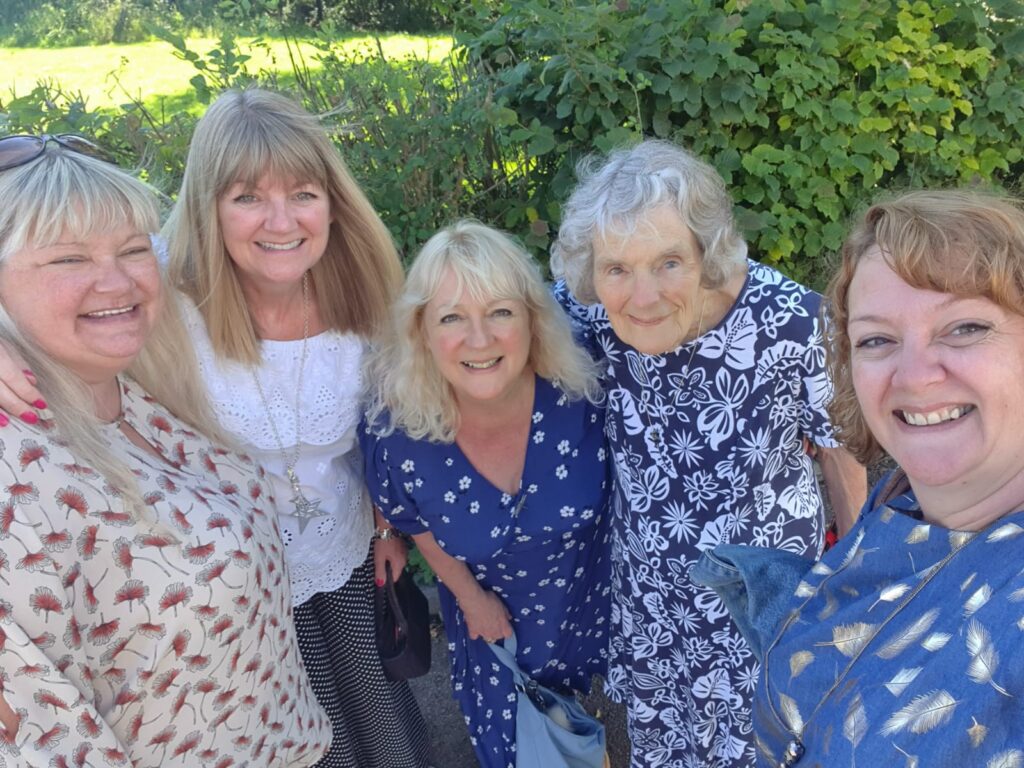 (Left to right): Rachel), Hilary Phillips, Ruth Searle, Elizabeth Matthews and Abi Phillips. 