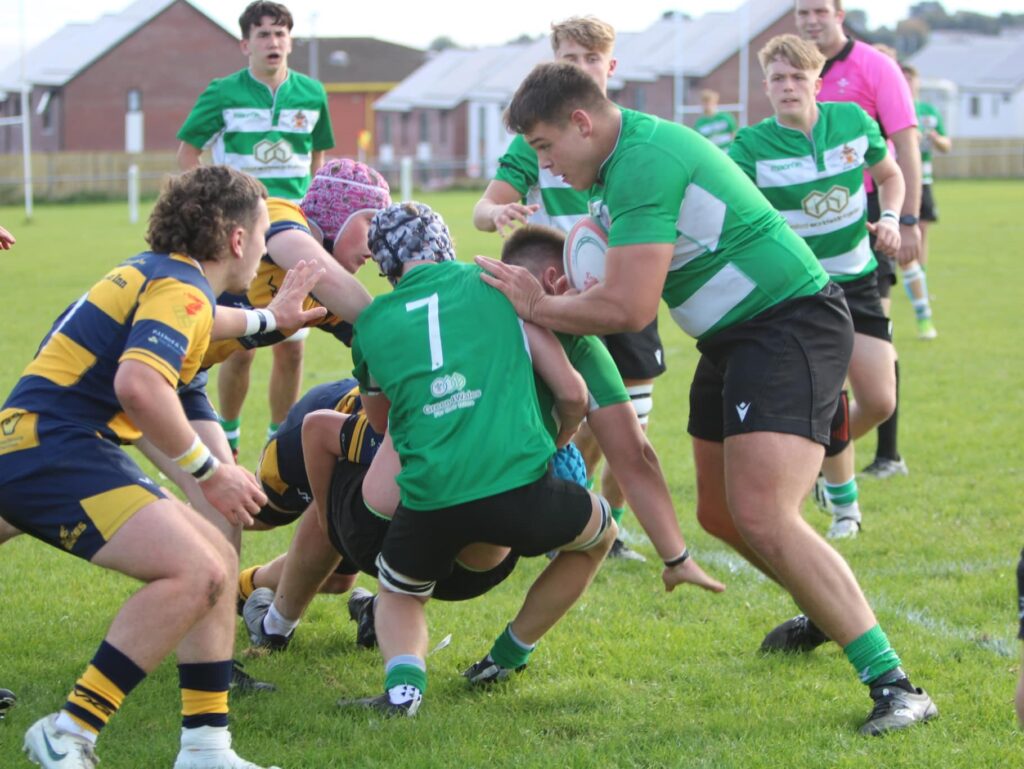 Rauley Hunter and Zac Edwards in the thick of the action. Photo by Judith Dutton.