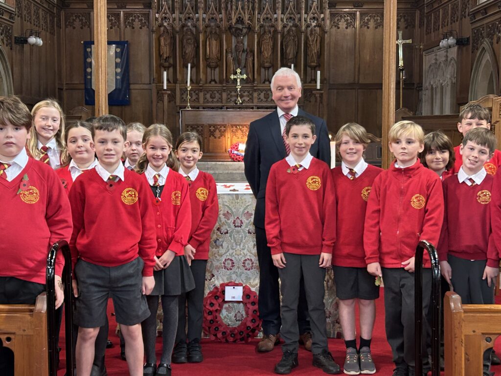 The pupils in the Monday Service in All Saints Church.