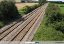 The railway line that passes through St Athan.