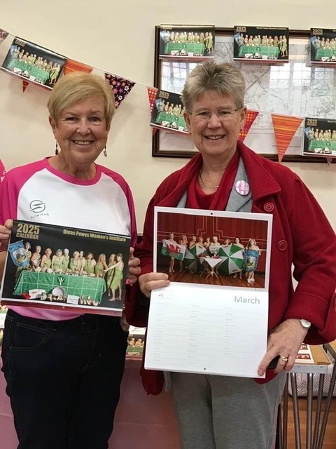 Dinas Powys WI president Marylyn Thomas with Vale MS Jane Hutt.