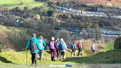 Descending back to the valley bottom. Photo Huw Allaway.