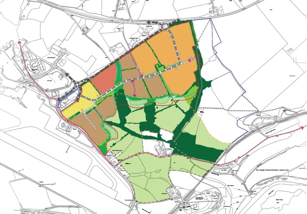 A map showing the layout of the proposed business park at Model Farm Picture: RPS Group