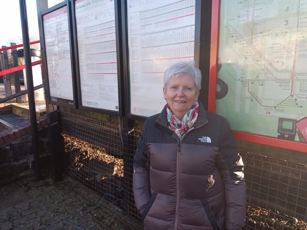 Kay Shaw said having a lift at Eastbrook Station in Dinas Powys would make a huge difference. Photo: LDRS.