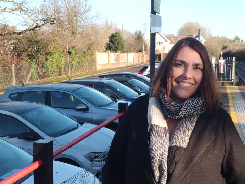 Plaid Cymru regional Senedd member for South Wales Central, Heledd Fychan, at Eastbrook Station in Dinas Powys. Photo: LDRS.