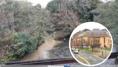Surface water flowing into the River Ogmore. Photo: NRW.