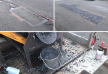 Before and after. The Elastomac technique has been trialed by Vale of Glamorgan Council.