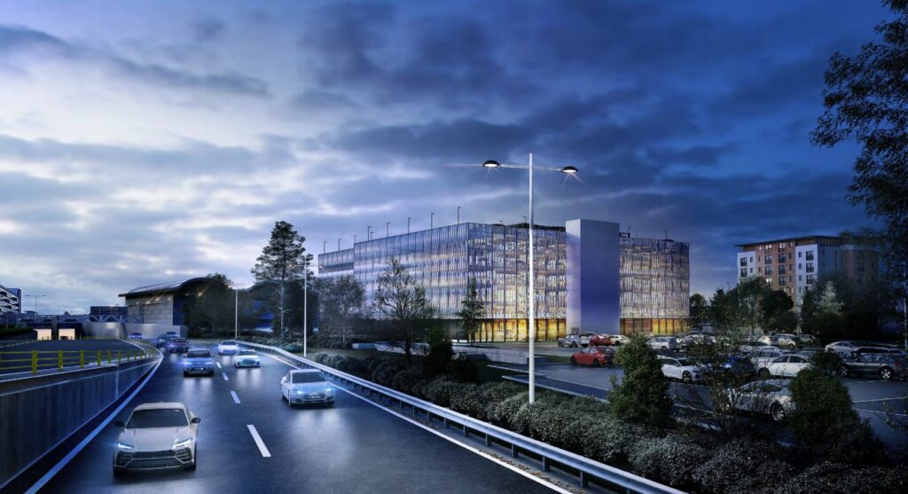 Artist impressions of the proposed multi-storey car park for Atlantic Wharf in Cardiff. Photo: Rio Architects.