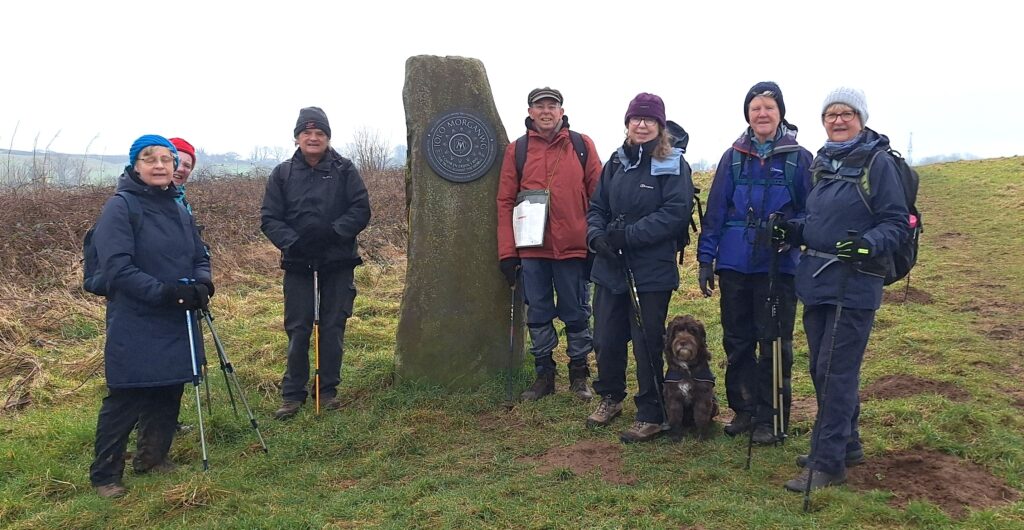 The Gang and Bruno at Iolo Morganwg’s Stone. Photo by Joy Strangward.