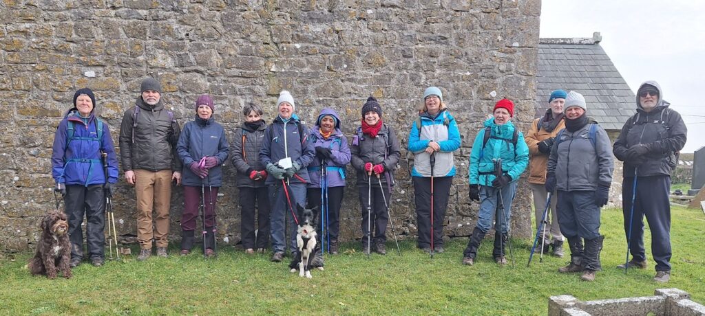 The group in the churchyard of St Mary's at Marcross. Photo by Joy Strangward.