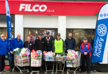 Groceries ready to be packed outside the Filco store in Cowbridge.