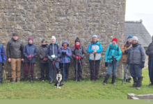 The group in the churchyard of St Mary's at Marcross. Photo by Joy Strangward.