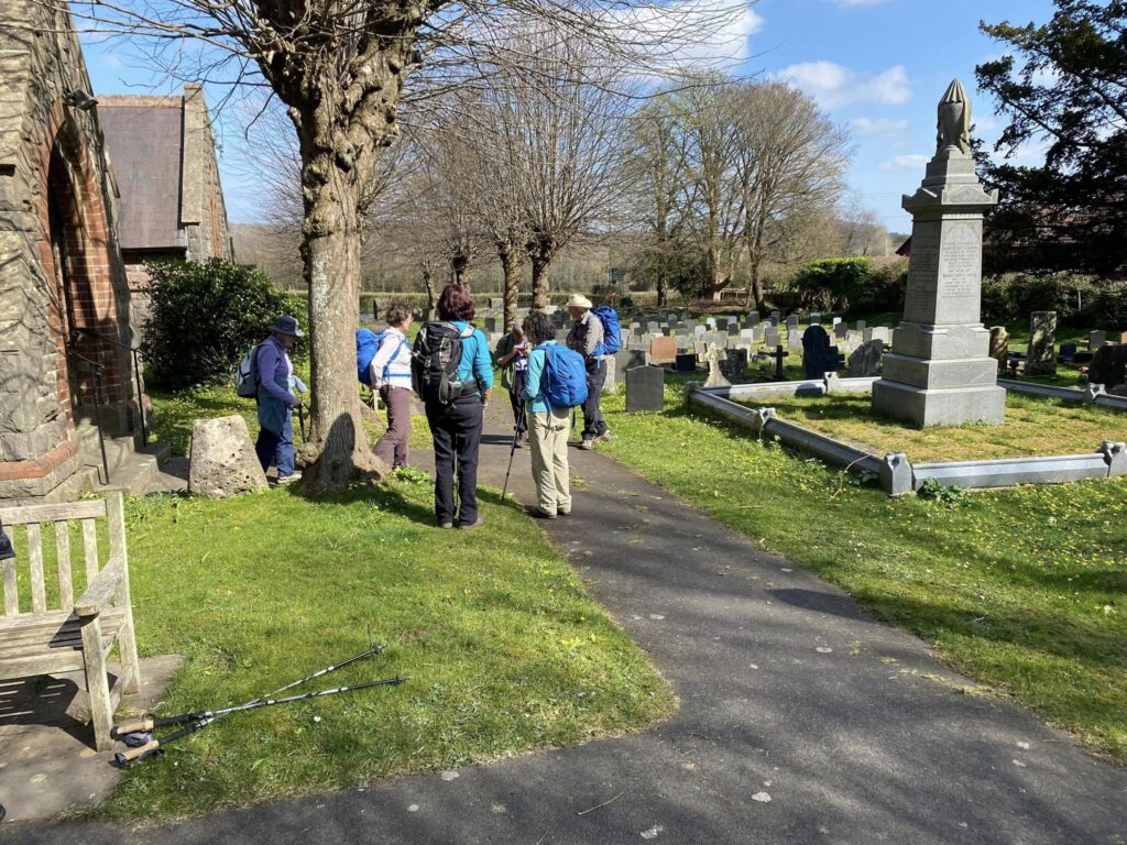 Hearing some history of St David's Church. Photo: Sheila Vaquerizo.