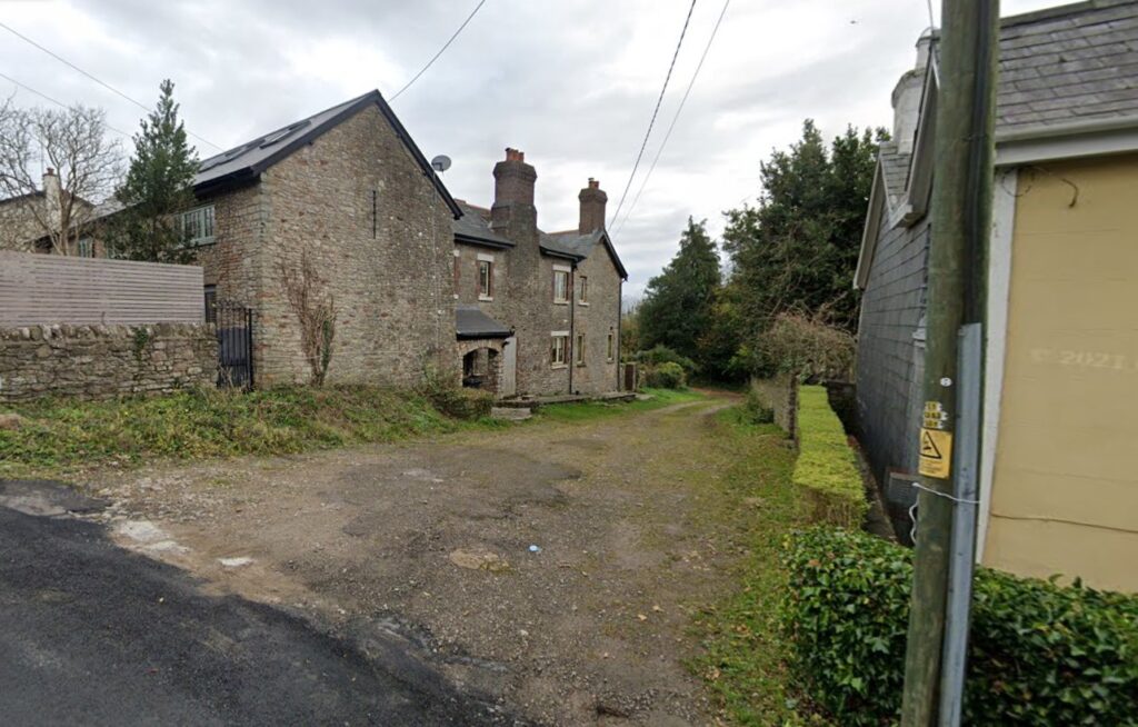 A view towards the entrance to the access lane from Westra, Dinas Powys, which local councillors and residents complained about being gated off. Photo: Google.