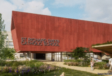 An artist’s impression showing what the new Sir Richard Gwyn Catholic High School could look like. Image: HLM Architects. 