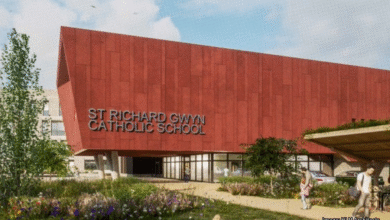 An artist’s impression showing what the new Sir Richard Gwyn Catholic High School could look like. Image: HLM Architects.